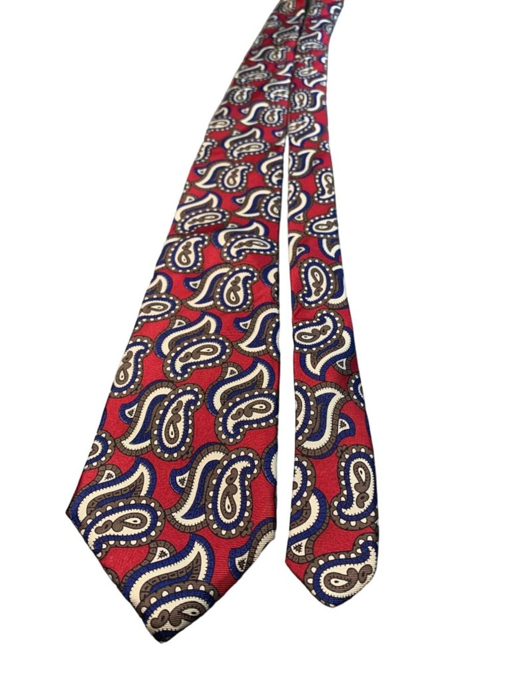 Colours by Alexander Julian Silk Tie Red Paisley Pattern USA Mens Fashion Access